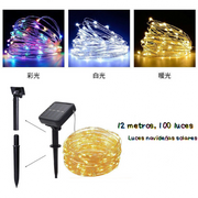 Serie solar LED LU3221, panel solar, 12 metros y colores disponibles