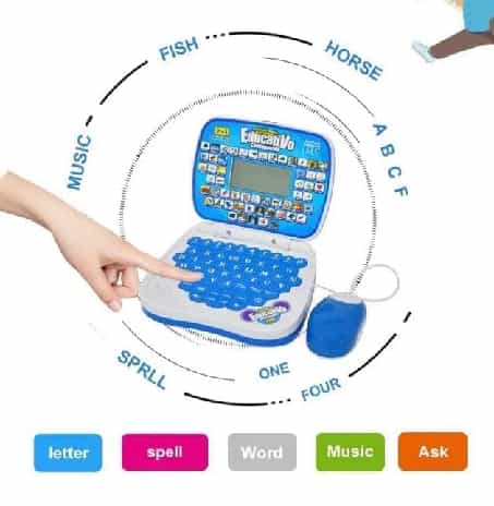 Computadora infantil educativa en español e inglés con mouse LU3764, imagen 3