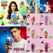 Vaso de acero inoxidable con popote Toy Story y Spider-Man de 40 oz LU99398, imagen 3