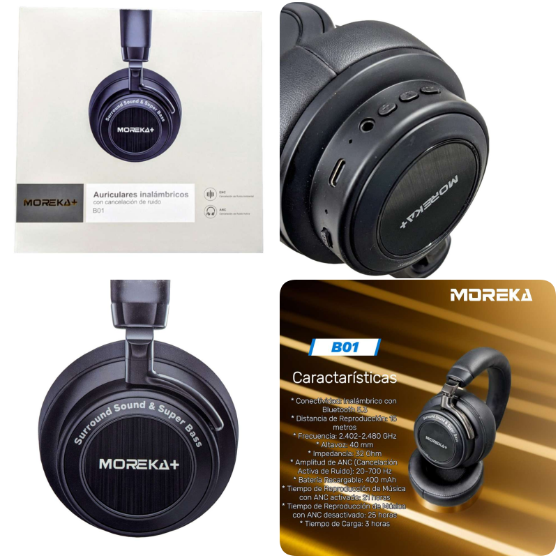 AUDIFONOS MOREKA B01 CANCELADOR DE RUIDO