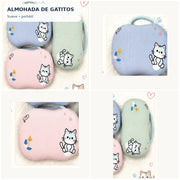 Almohada de gatitos T-30933 en collage de cuatro vistas