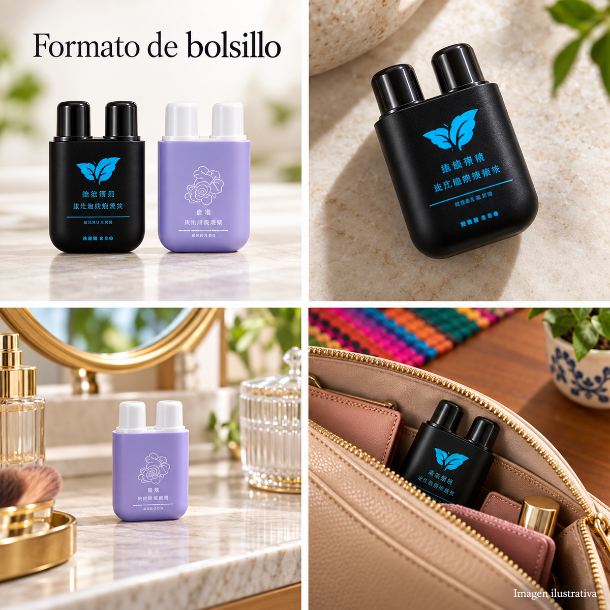 Inhalador aromático portátil de doble tubo