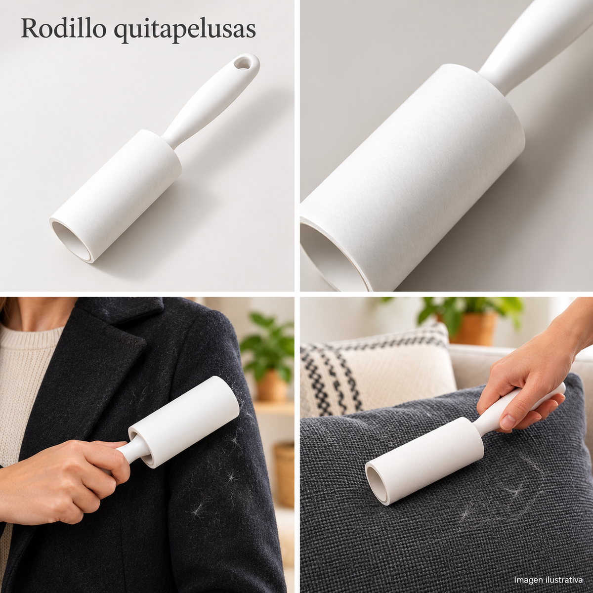 Rodillo quitapelusas adhesivo de 30 hojas