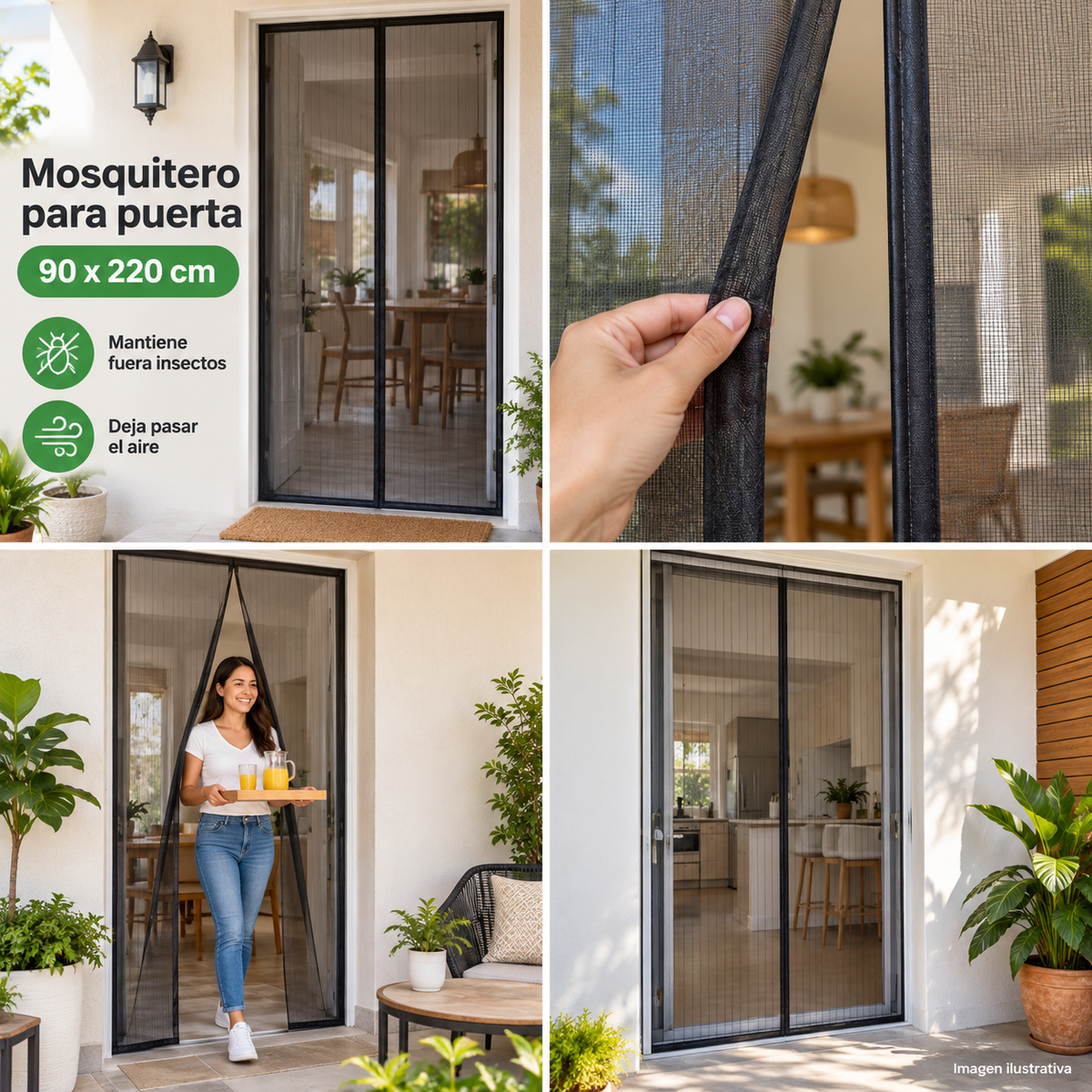 Mosquitero para puerta 90 x 220 cm