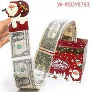 Cajita sorpresa navideña para regalar dinero W-RSDY5753. Foto original del catálogo; billetes ilustrativos.