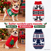 Suéter navideño tejido para mascota talla M / 12 — Imagen ilustrativa
