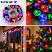 Serie multicolor de esferas burbuja, 35 m y 120 luces