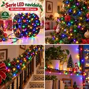 Serie LED navideña multicolor de 50 metros y 300 luces