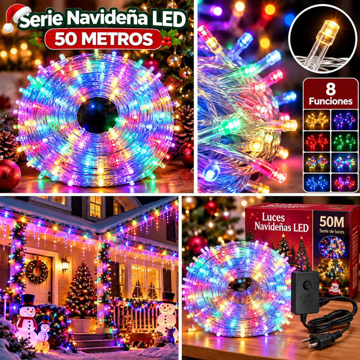 Serie navideña LED multicolor 50 metros