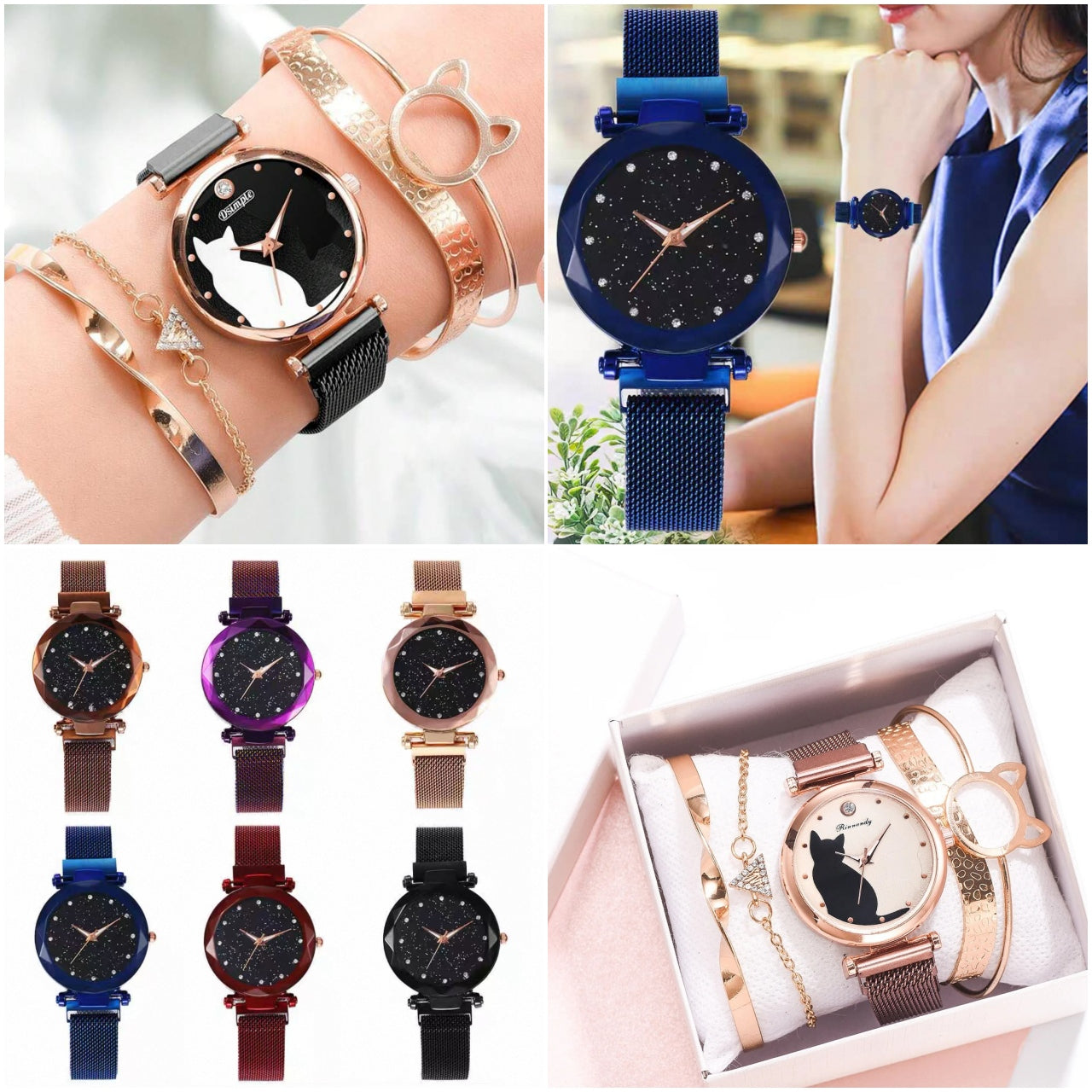 RELOJ CON JUEGO DE PULCERAS