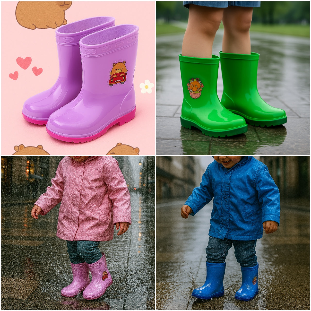 BOTAS PARA NIÑA NIÑOS LLUVIA