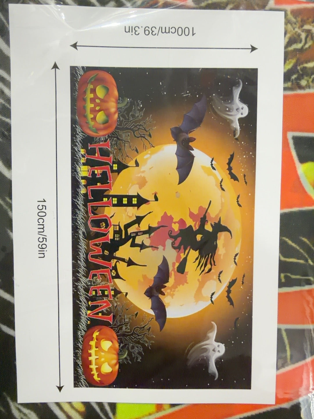 Tapiz Halloween diseño luna y bruja