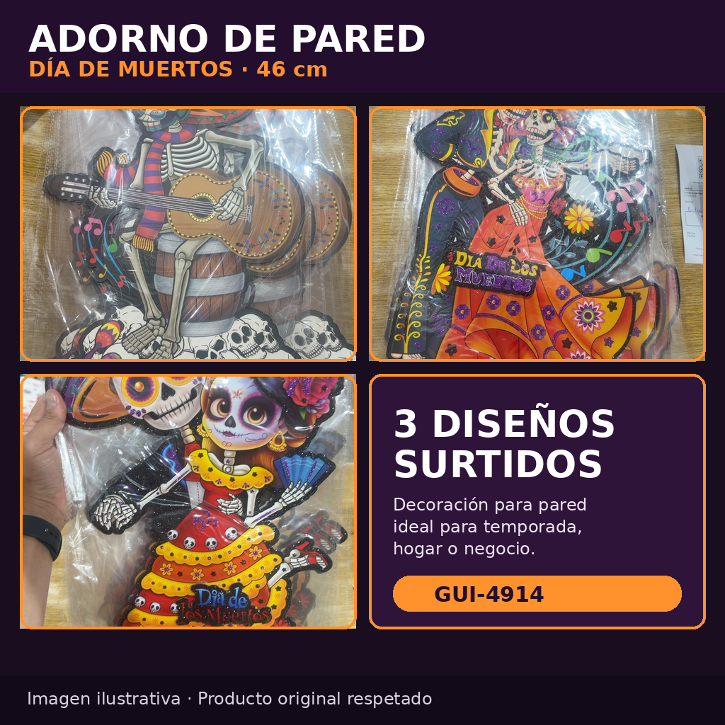 Adorno de pared Día de Muertos GUI-4914 46 cm