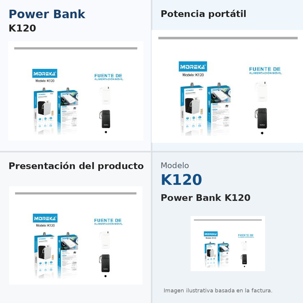 POWER BANK MOREKA K120 - imagen principal