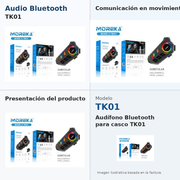 AUDÍFONO BLUETOOTH PARA CASCO MOREKA TK01 - imagen principal