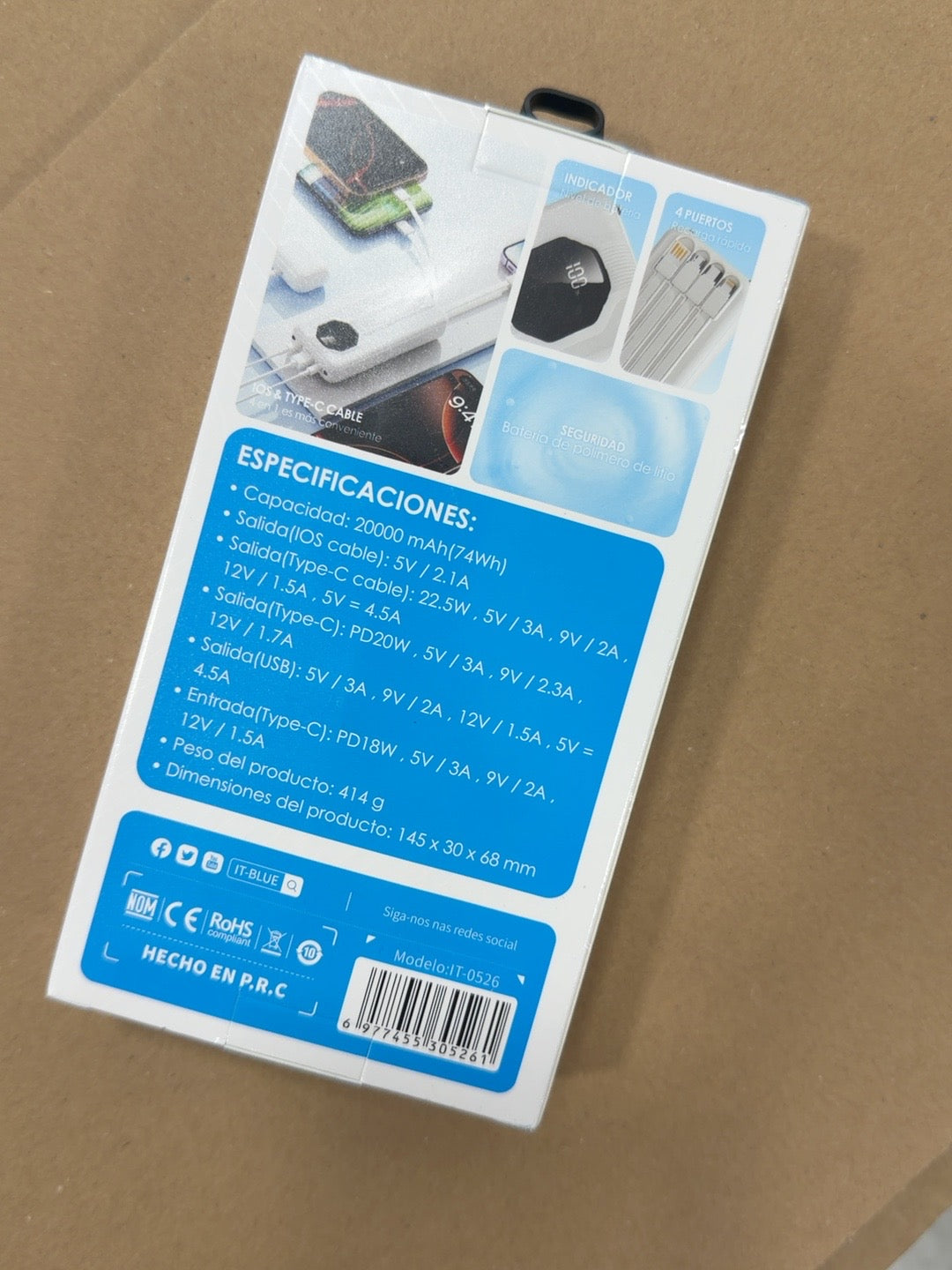 Power Bank IT-BLUE IT-0526 especificaciones