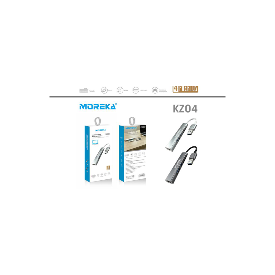 Adaptador MOREKA KZ04 fotografía original del catálogo, gris y plata