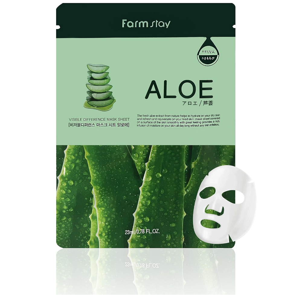 MASCARILLAS FACIALES DE ALOE | 10 pzs