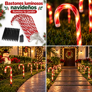 Bastones luminosos navideños — collage de cuatro secciones creado por ChatGPT, 2026-10-01; sin precio