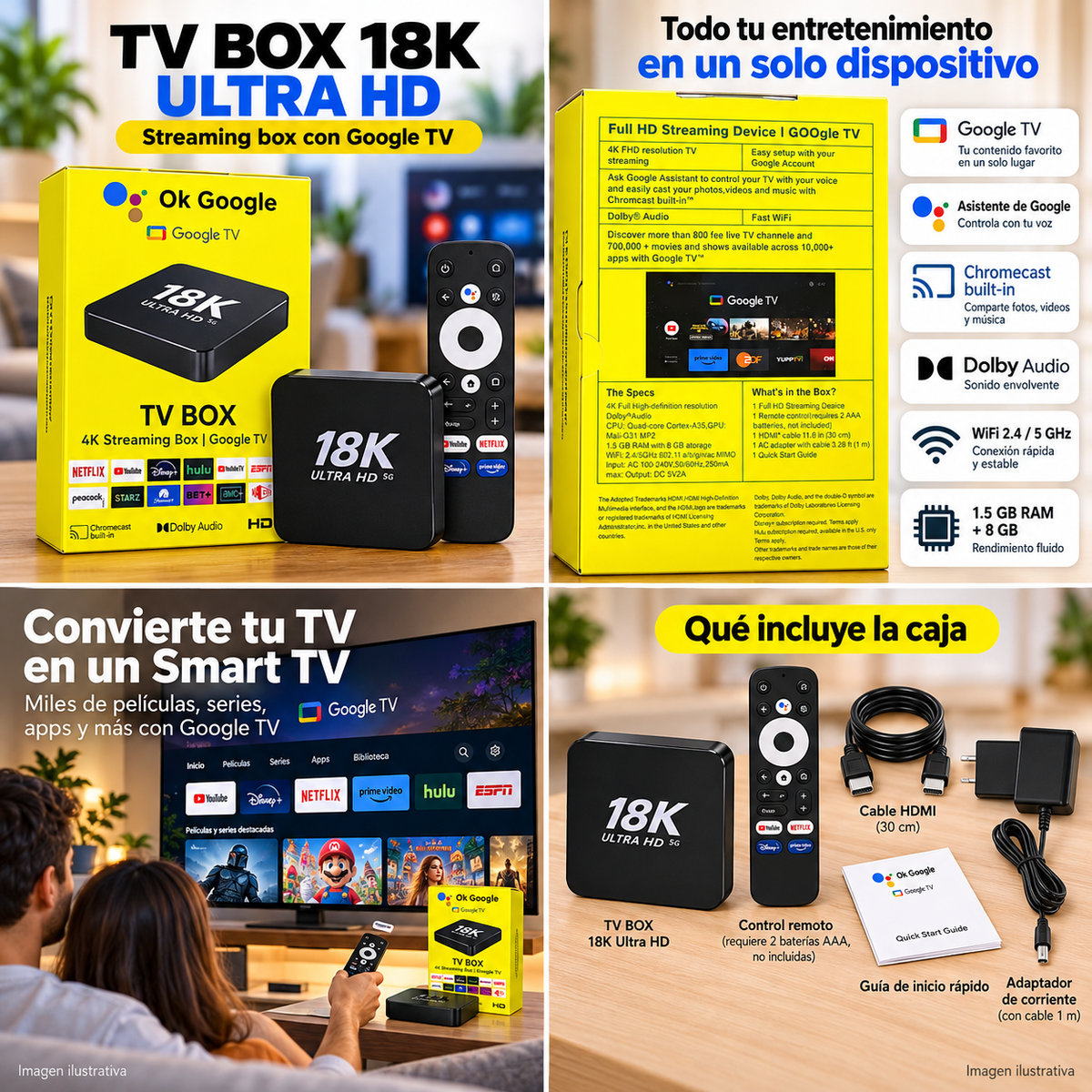 TV Box 18K Ultra HD Google TV - imagen promocional