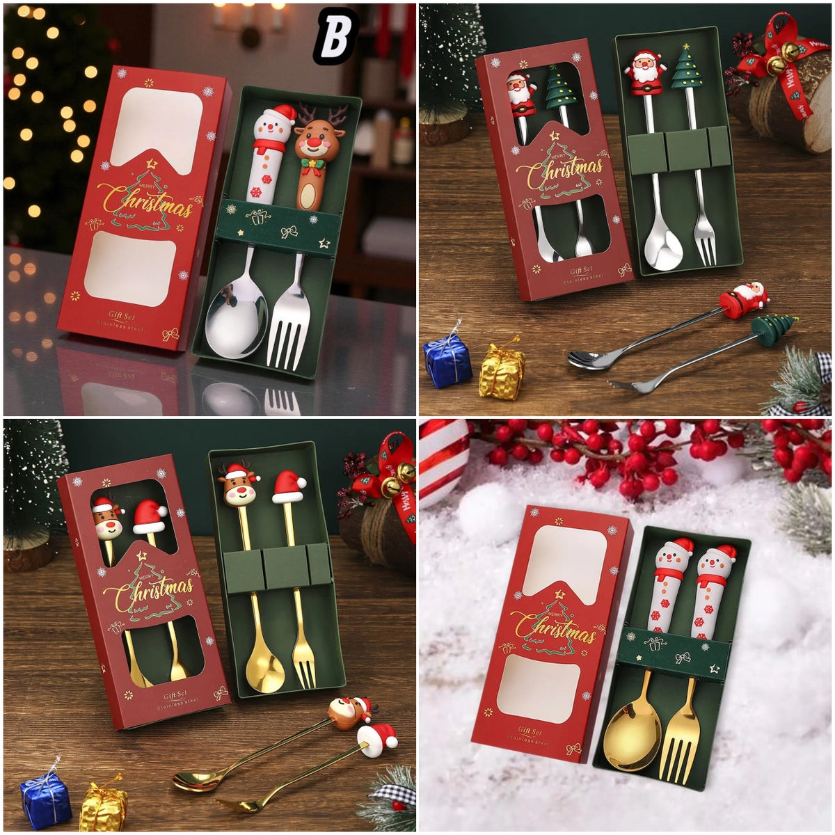 Cubiertos Navidad.